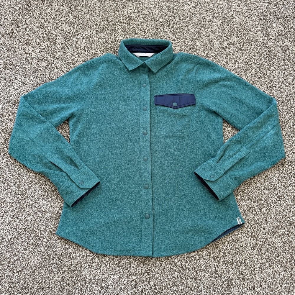 Stio Turpin Fleece Snap Shirt Jacket Hiking Outdoors Women's XS Blue Soft